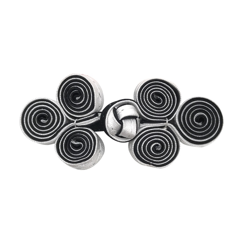 苏斯 盘扣扣子旗袍纽扣三轮中式复古民族风布料彩色手工编织辅料装饰 010B布 三轮 纯白色