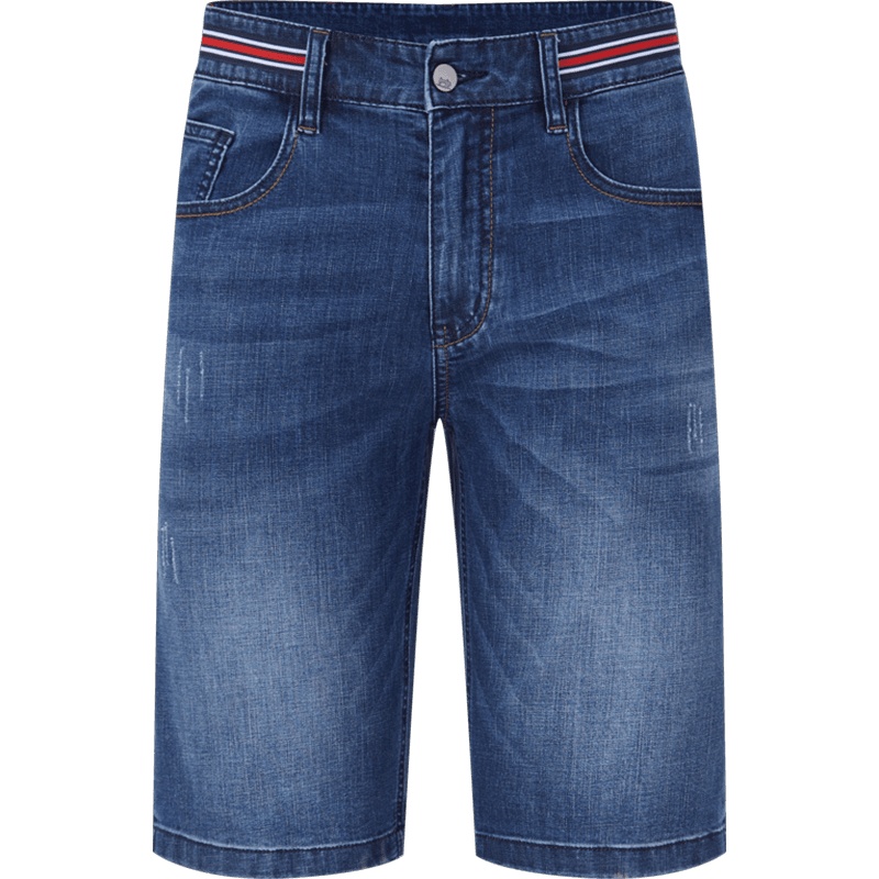 【冰氧吧】柒牌男装2021夏季新款牛仔短裤微弹修身直筒五分裤