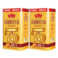 鲁花 高油酸花生油礼盒 5S一级物理压榨 油酸含量高于75% 2.5L*2铁桶/盒