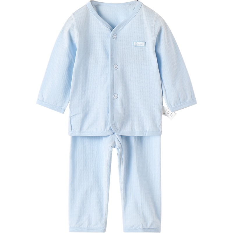 童泰(TONGTAI)婴儿衣服3-18月男女宝宝四季内衣纯棉对开套装儿童内衣