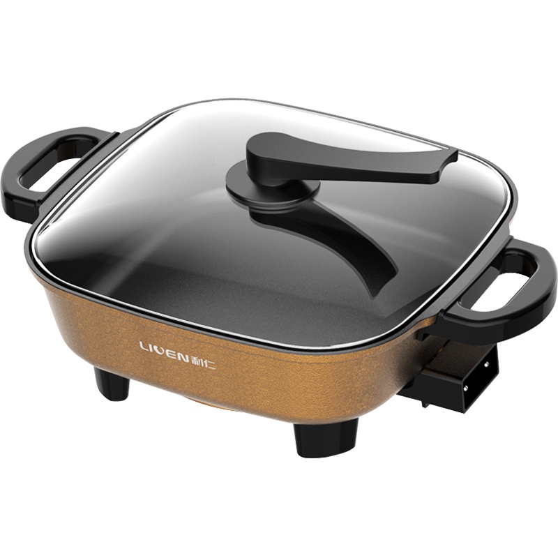 利仁(Liven)多功能电热锅DHG-558A大功率家用大容量韩式火锅电热锅多功能炒锅不易粘电煮锅煎烤锅