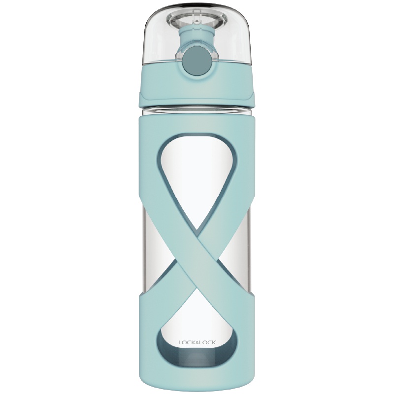 乐扣乐扣(lock&lock)沙漏型耐热玻璃杯带茶网一键式杯子水杯LLG648 500ml