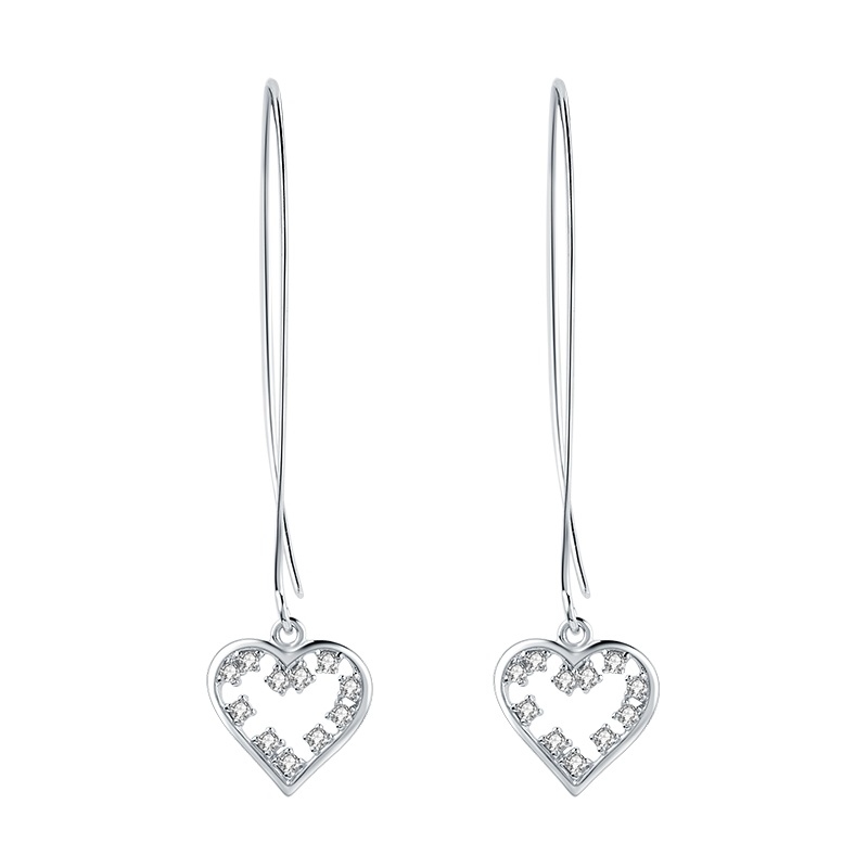 MY FASHION DESIGN 耳环女S925银首饰品简约时尚爱心长款耳坠耳线 MYE1737