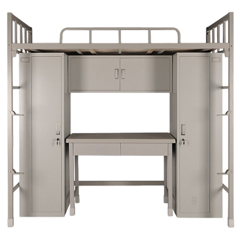 慧采云 高低床钢制组合床含蚊帐架更衣柜吊柜书桌钢制桌宿舍公寓床单人床2000*925*2100MM