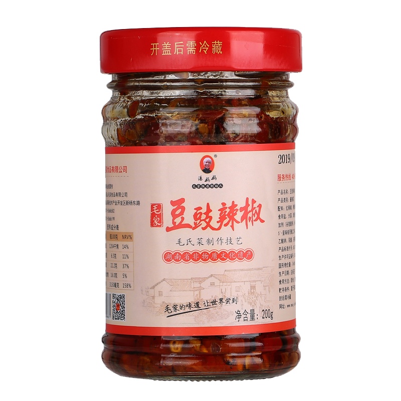 毛家豆豉辣椒酱200g