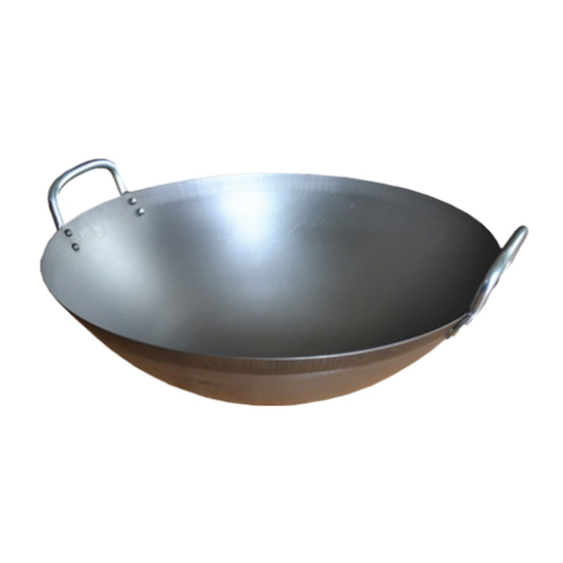 企购优品凹面商用电磁炉专用尖底炒锅双耳酒店圆底锅45cm