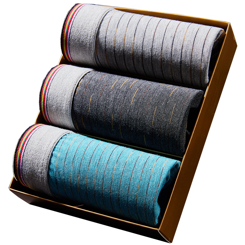 七匹狼 3条装男式内裤兰精粘胶平角裤明筋色织舒适透气男士平角裤