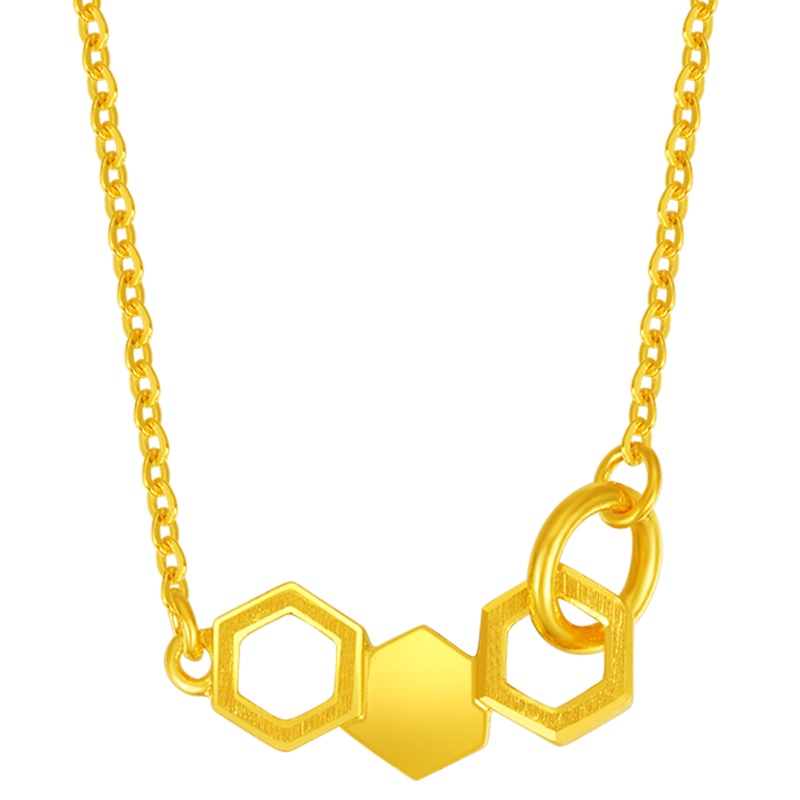 金一 足金999黄金精品几何形黄金项链时尚套链送女士(计价)ABC029