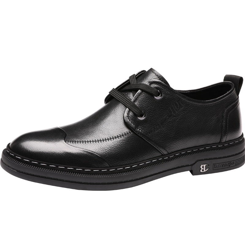 红蜻蜓男鞋秋新款正品头层牛皮青年商务休闲皮鞋系带牛皮板鞋