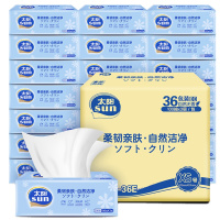 太阳 100抽3层36包无香系列软抽抽纸卫生纸面巾纸餐巾纸纸巾擦手纸家庭装整箱
