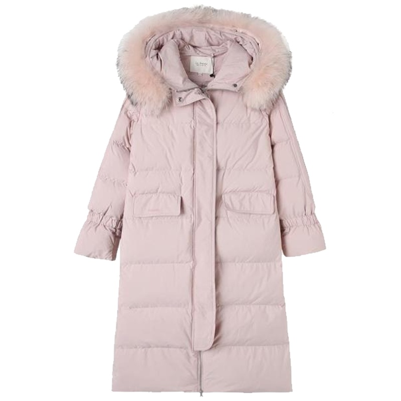 拉贝缇羽绒服女鹅绒中长款收腰拉夏贝尔2019新款冬季时尚百搭外套60007067