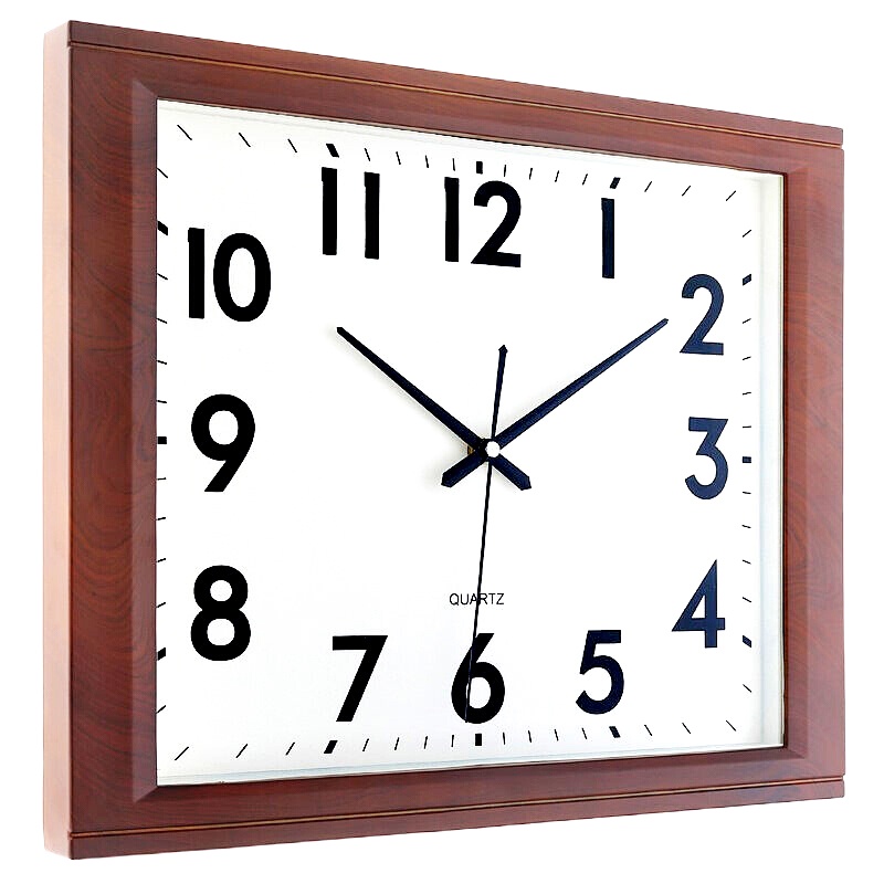 挂钟18英寸创意静音客厅钟表现代简约方形时钟