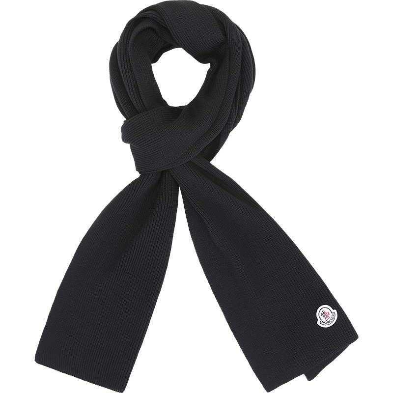 盟可睐/蒙口 MONCLER 男士羊毛小罗纹保暖围巾3C00006 A9342