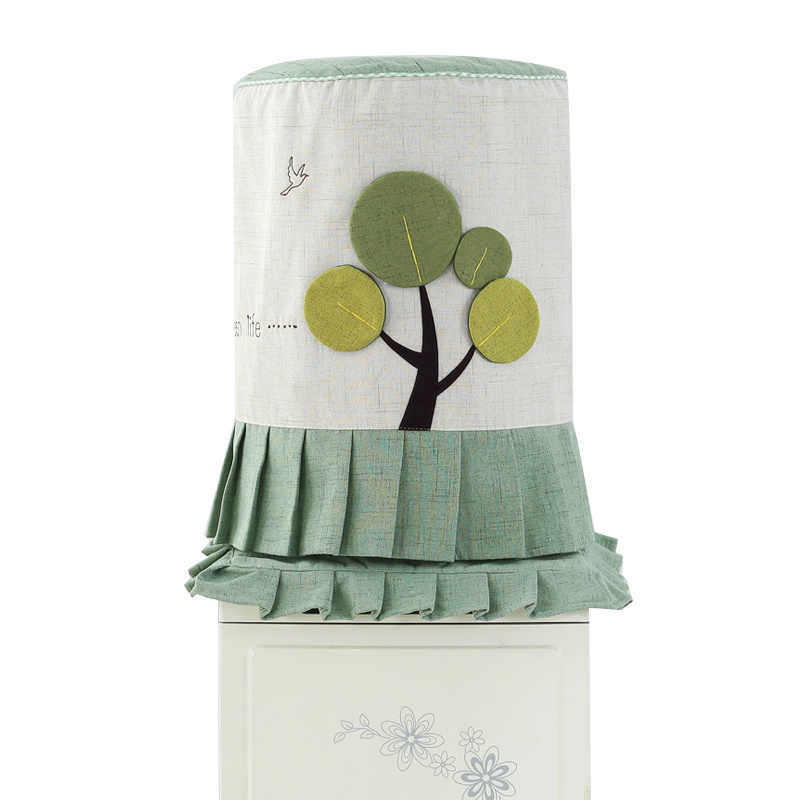 千莎 饮水机罩子简约现代防尘罩 家用矿泉水防尘罩布艺立式水桶两件套卡通布艺