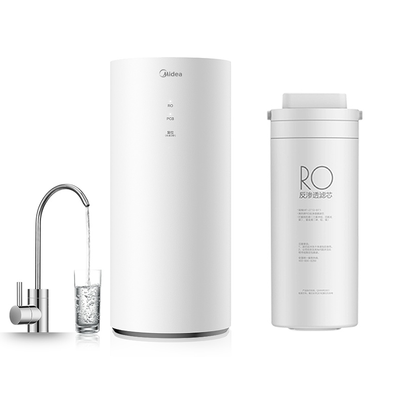 美的(Midea)净水器家用直饮智能双芯无桶大通量花生厨下式;直饮机;龙头净水器;MRO1791D-400G+RO膜滤芯