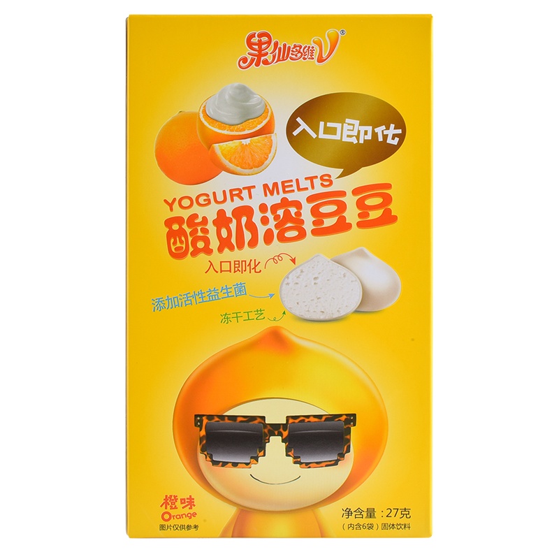 果仙多维V 儿童零食儿童酸奶溶豆奶豆小馒头酸奶溶豆豆香橙味27g