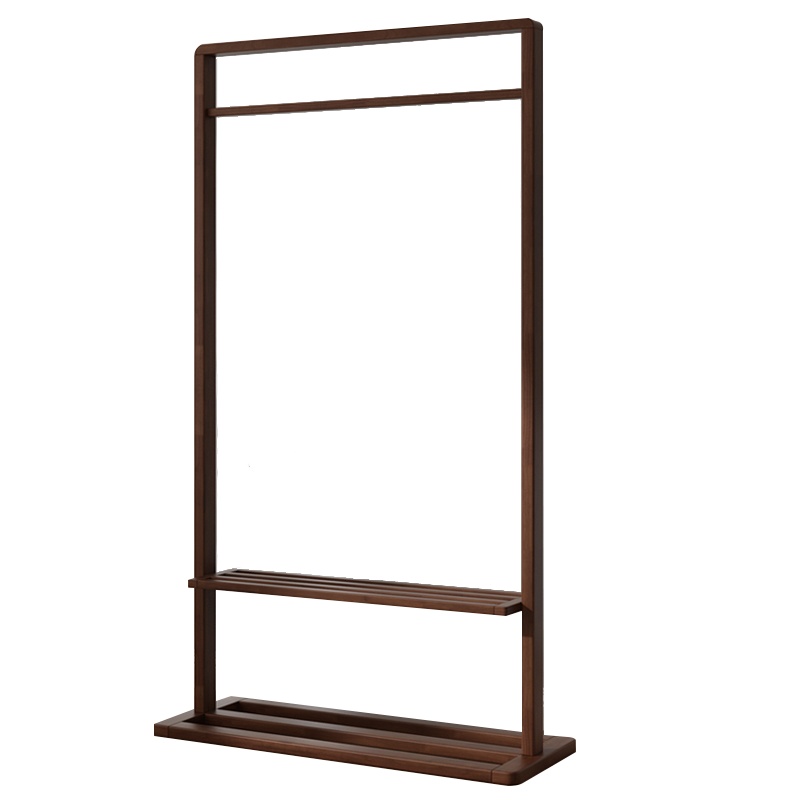 欧宝美衣帽架全实木北欧原木落地挂衣架简约现代日式衣服客厅卧室置物架