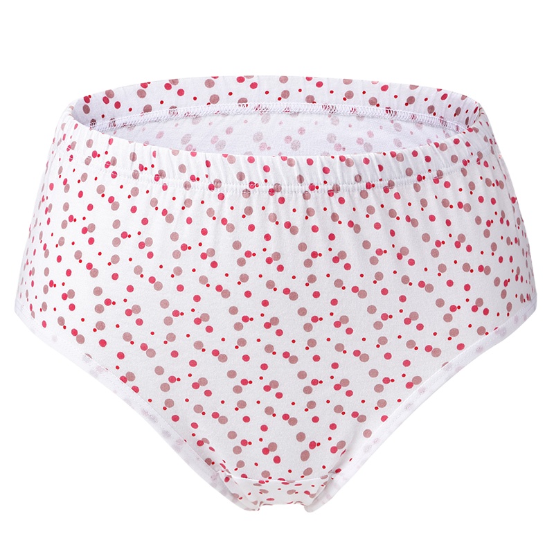 A&B[4条装]ab 纯棉印花中高腰女士三角裤宽松大码妈咪裤L610