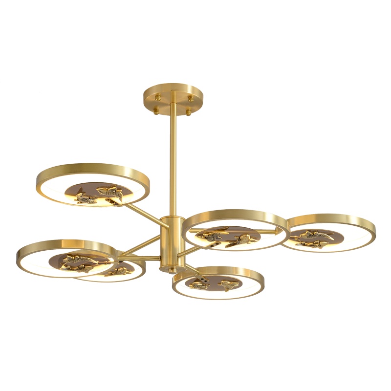 觅物 全铜网红2021新款北欧灯具轻奢大气家用LED客厅灯后现代简约卧室灯新款网红吊灯