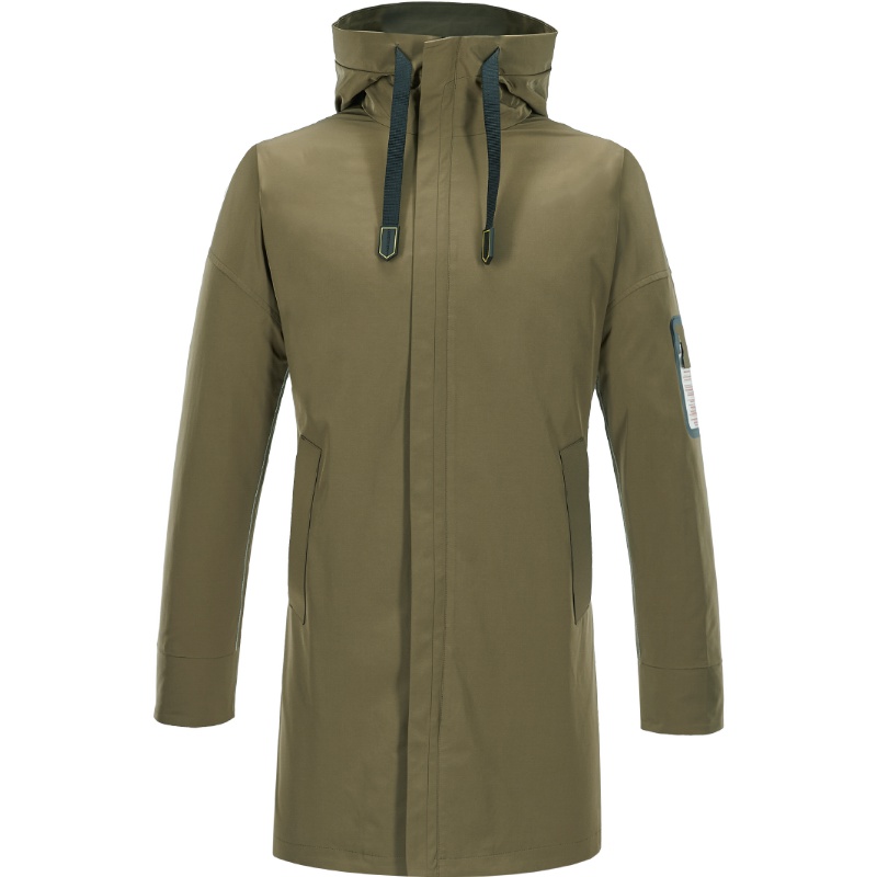 HLA海澜之家净色带帽款风衣2019秋季时尚长款防风外套男 HWFAD3R016A