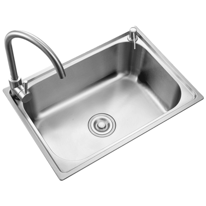 洗菜盆单304不锈钢水槽厨房洗碗池水池家用洗菜池大洗手盆