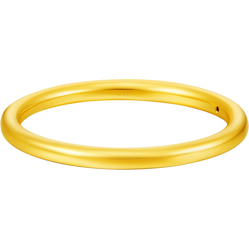 周大福珠宝首饰简约素圈足金金戒指女R24309定价