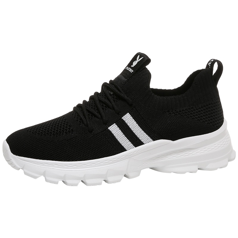 花花公子透气布面运动鞋女轻便跑步鞋ins老爹鞋拼色小白鞋百搭