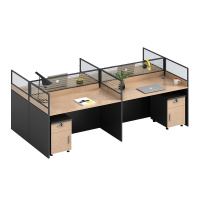 榭邦 办公家具 职员办公桌组合工作位屏风隔断卡座 工型2人位 W1200*D2400*H1100 1519