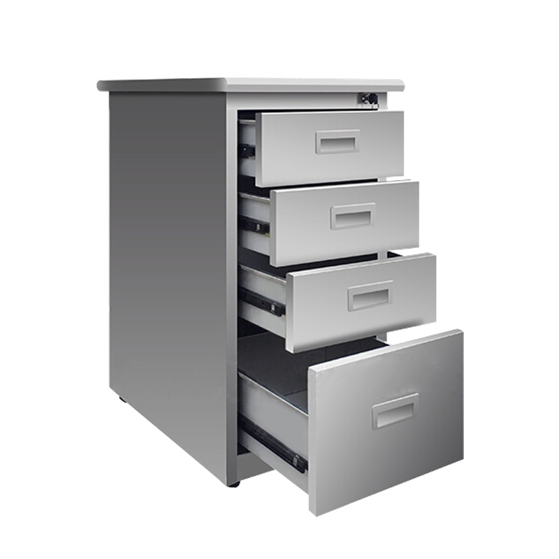 东升顺不锈钢办公桌车间工作实验收银写字操作医疗台桌子带锁抽屉电脑桌[工厂现做 7天内发货]