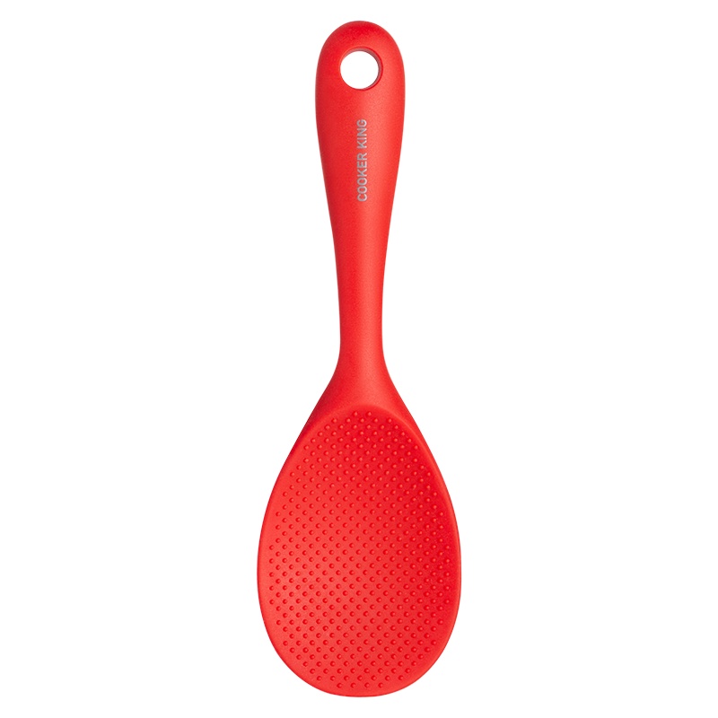 炊大皇家用硅胶饭勺 不粘米饭铲 电饭煲专用耐高温红色FS1004