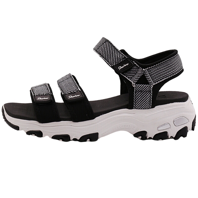 Skechers斯凯奇熊猫凉鞋女夏季新款舒适厚底增高运动凉鞋女31657