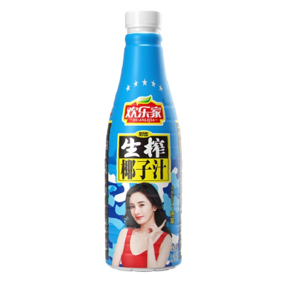 欢乐家椰汁 生榨椰子汁1L*6瓶 果肉型植物蛋白饮料
