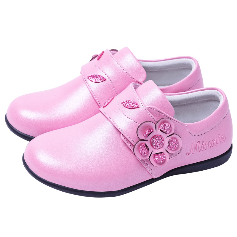 迪士尼童鞋女童皮鞋软底公主鞋2019新款真皮洋气软底学生鞋子演出