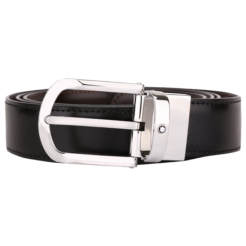 万宝龙(Mont Blanc) 马蹄形 可璇转针扣小牛皮双面腰带皮带 111080