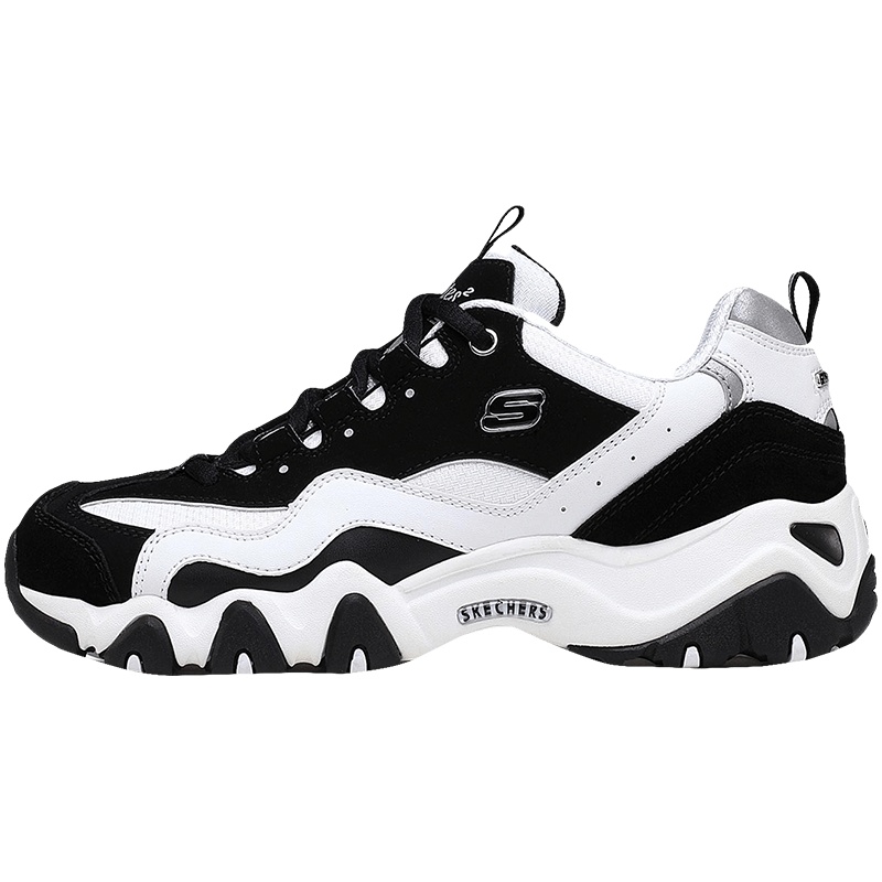 Skechers斯凯奇男女鞋熊猫鞋休闲厚底复古黑白情侣运动鞋99999069