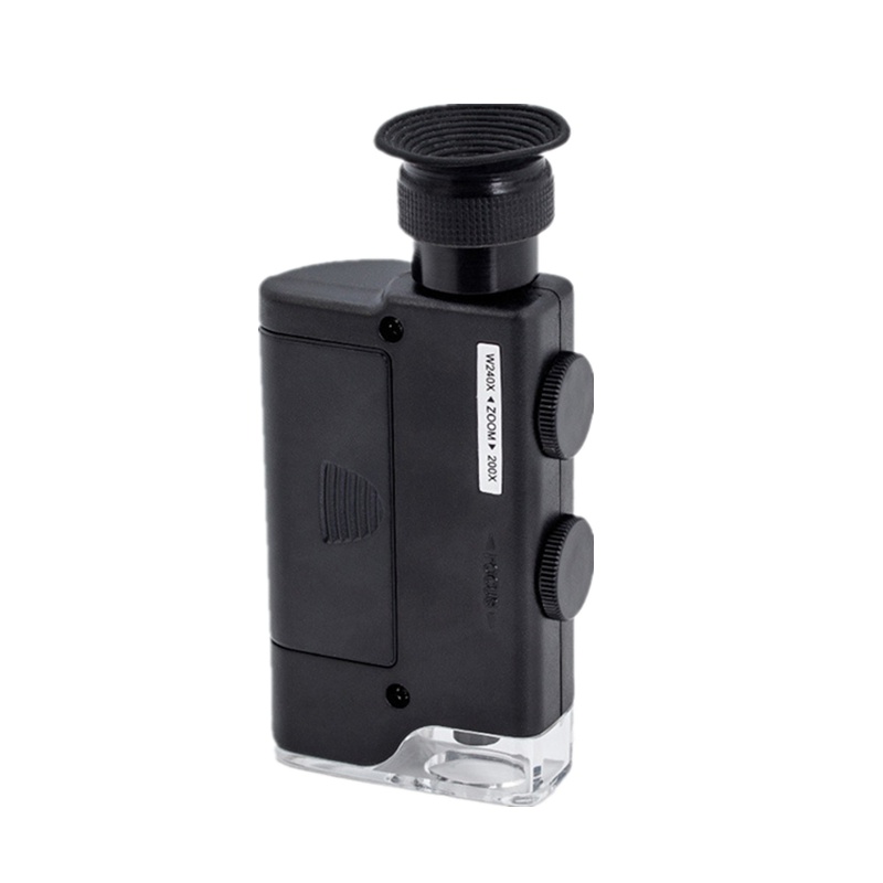 OUJIN可接手机显微镜60倍100倍200倍2400倍通用手机夹高倍放大镜显微镜带验钞灯珠宝玉石字画鉴定放大镜显微镜