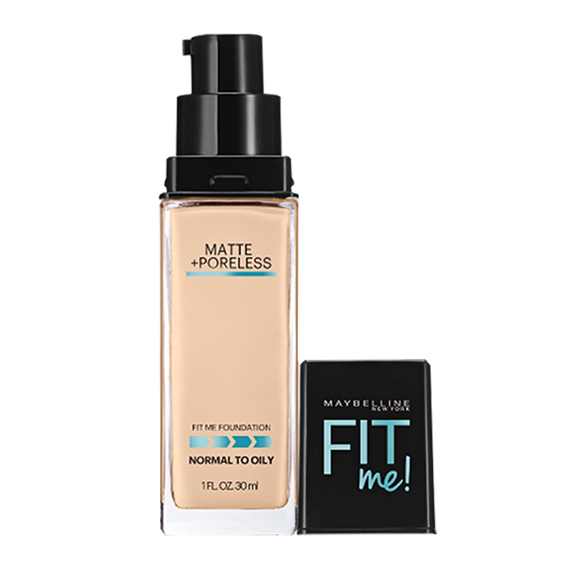 美宝莲fit me粉底液 哑光控油 水润遮瑕保湿持久