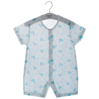 哈贝比新生儿衣服夏季纱布连体衣婴儿夏装短袖哈衣爬服宝宝薄款