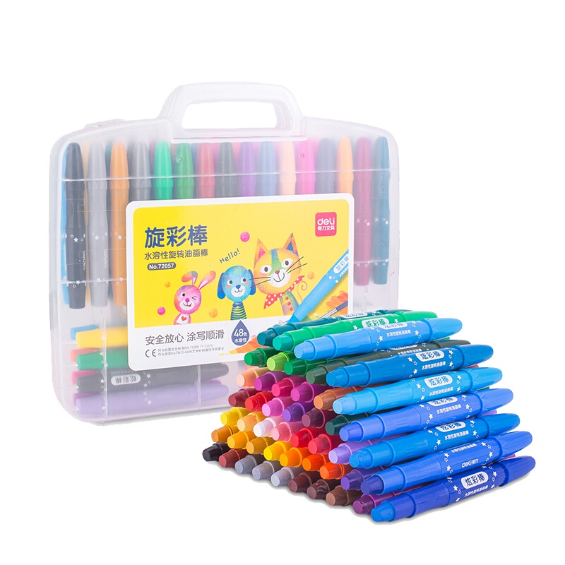 得力(deli) 72057 48色旋彩油画棒 单盒装