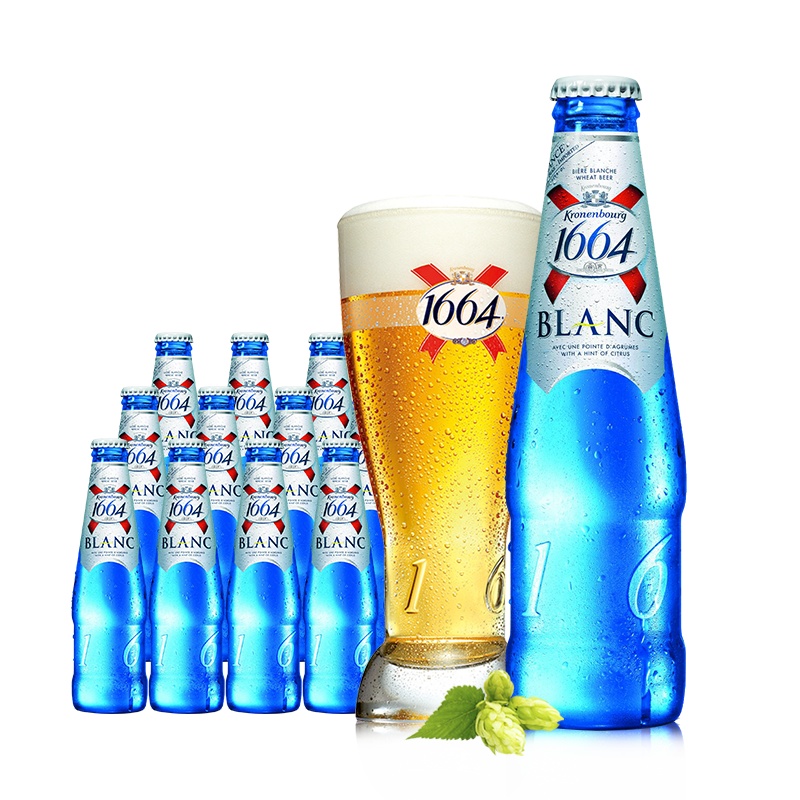 Kronenbourg1664白啤酒法国凯旋克伦堡精酿小麦白啤218ml*12瓶装
