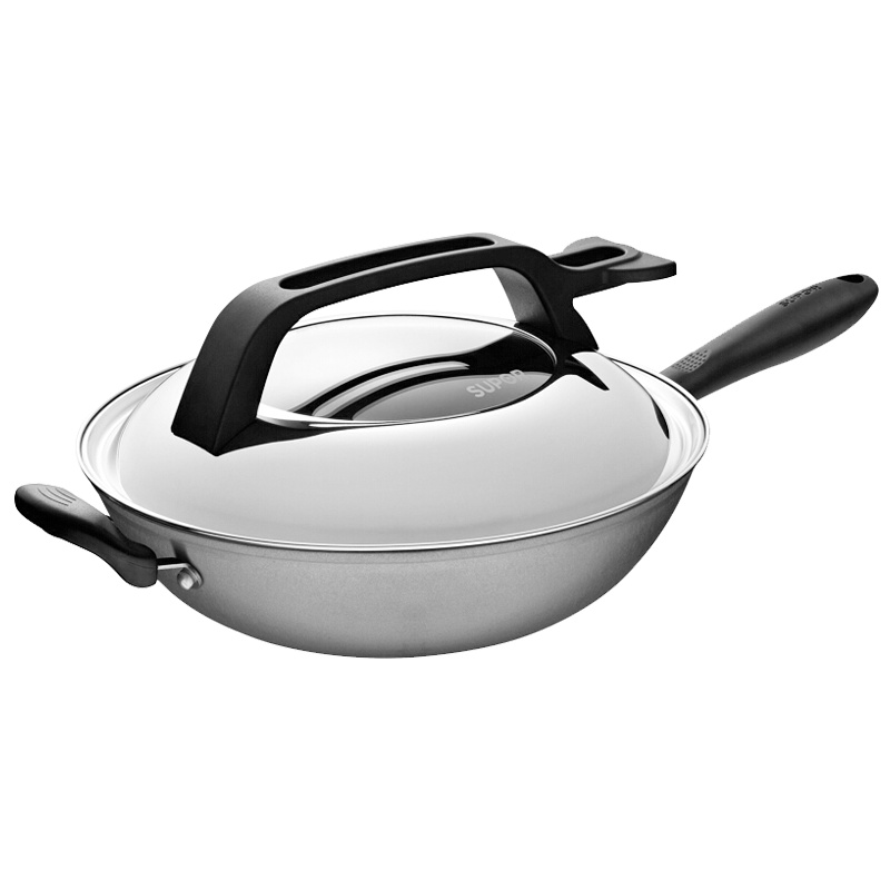 苏泊尔（SUPOR）精铸铁锅炒锅 可立盖 铁炒锅 无涂层 32CM 燃气电磁炉通用 无涂层 FC32N1