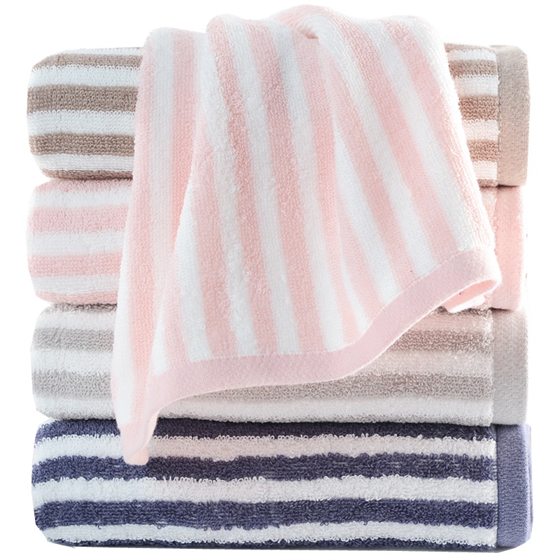 亚光(LOFTEX)毛巾家纺 纯棉毛巾吸水柔软时尚条纹追梦中巾混色4条装 65g/条 混色 30*60cm 687104