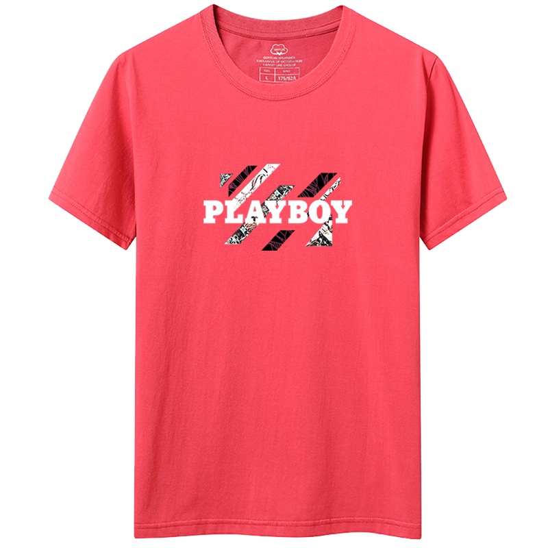 花花公子(PLAYBOY ICON)男士青年简约2020新款圆领薄款夏季时尚T恤短袖