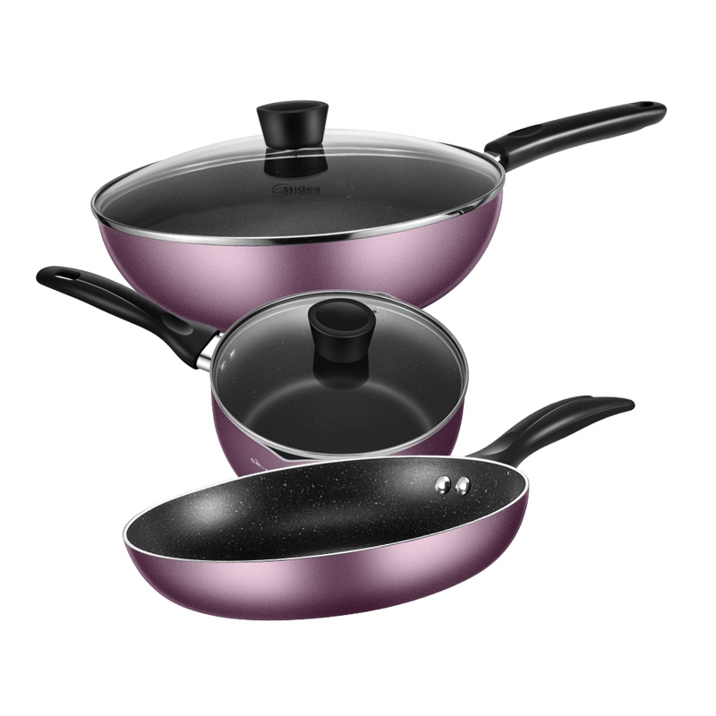 美的套装锅MP-SL0305厨具锅具套装不粘三件套炒锅煎锅汤锅组合锅套锅