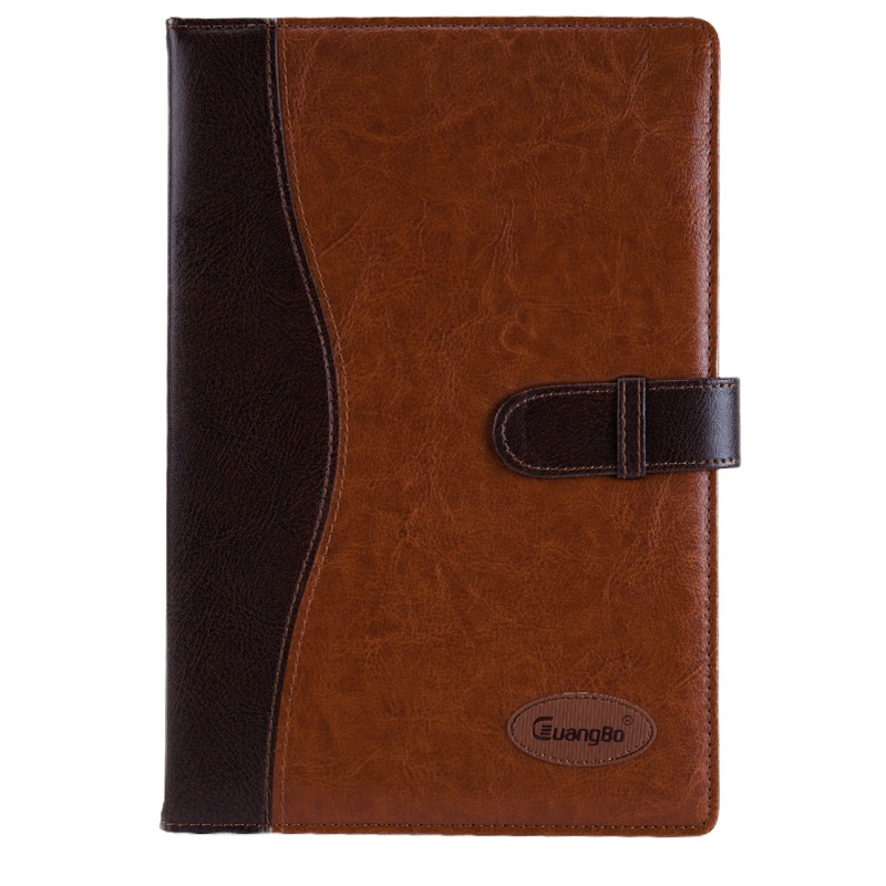广博GB25708皮面本120张25K拼皮商务皮面记事本子 日记本 记事本 笔记本 笔记本子 笔记本/记事本 棕色