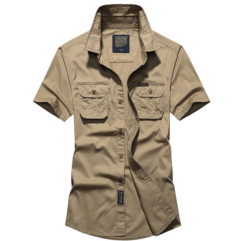 夏季衬衫户外短袖衬衫男吉普宽松衬衣男工装男军旅休闲衬衫男短袖 BC9603