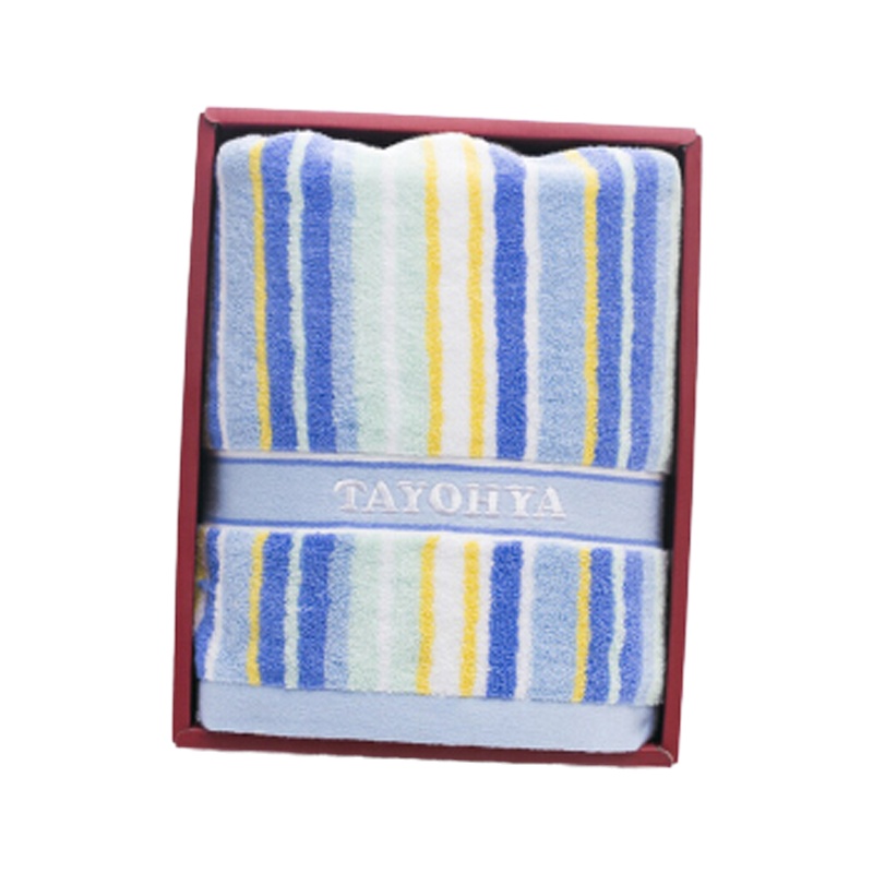 多样屋(TAYOHYA)绚丽彩条1浴巾礼盒/蓝TA070102005ZZ