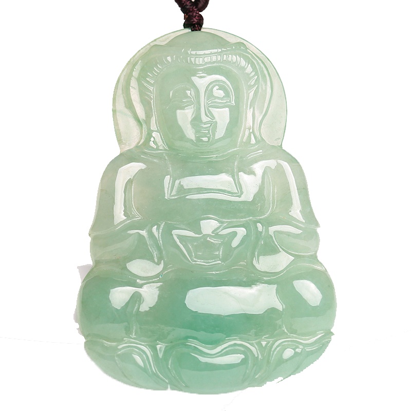 印象眸 翡翠观音吊坠 男款玉佩冰糯种观音玉石坠子挂件