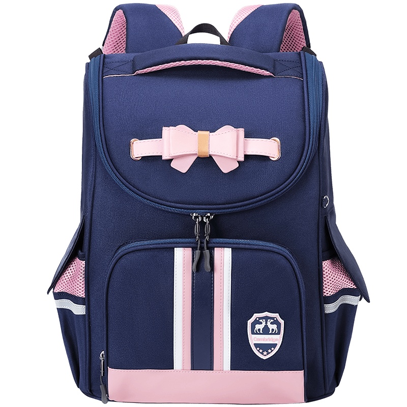 第九城（V.NINE） 小学生书包女孩英伦风1-3-6年级减负双肩背包企鹅造型儿童书包