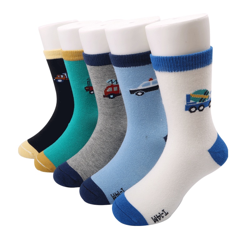 红豆(HODO)2019年夏季A类棉质居家儿童短袜其他学生宝宝四季男童儿童袜子5双装